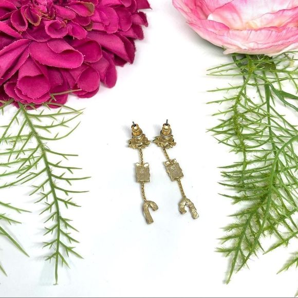 VINTAGE⚜️CHRISTMAS Festive Charm Dangly Earrings - Picture 4 of 6